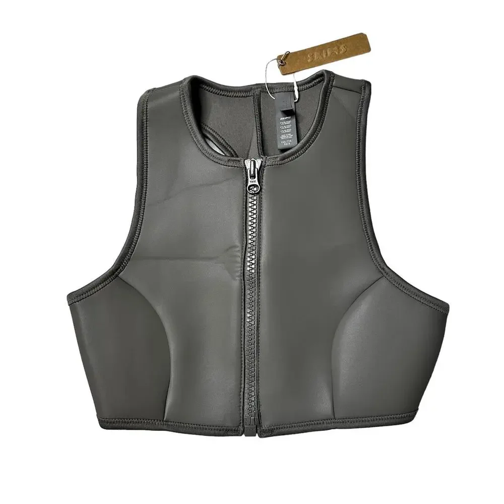 NWT Skims Rubberized Scuba High Neck Bikini Top Women’s XXS